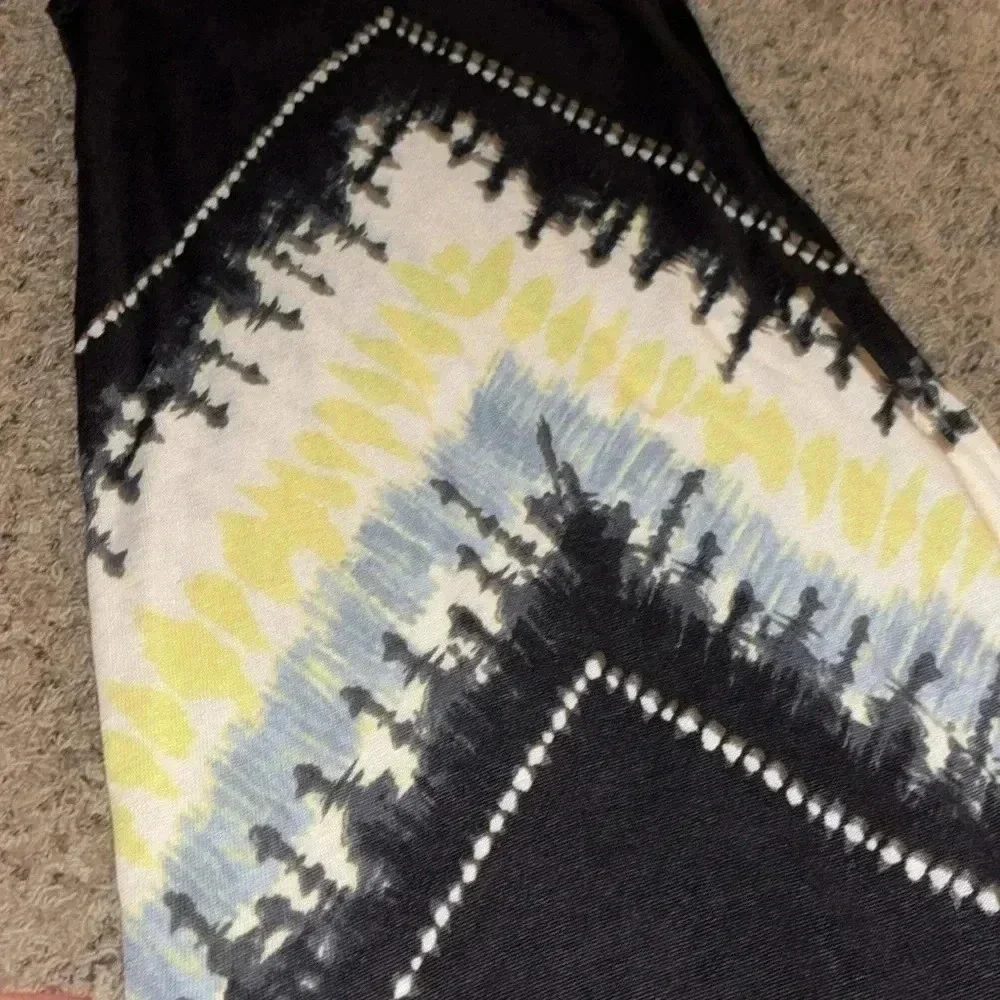 KINROSS LINEN TIE DYE PRINT DRESS IN ECLIPSE MULTI